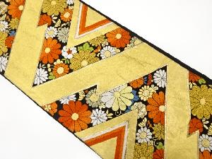 アンティーク　変わり松皮菱に花模様織り出し袋帯（材料）